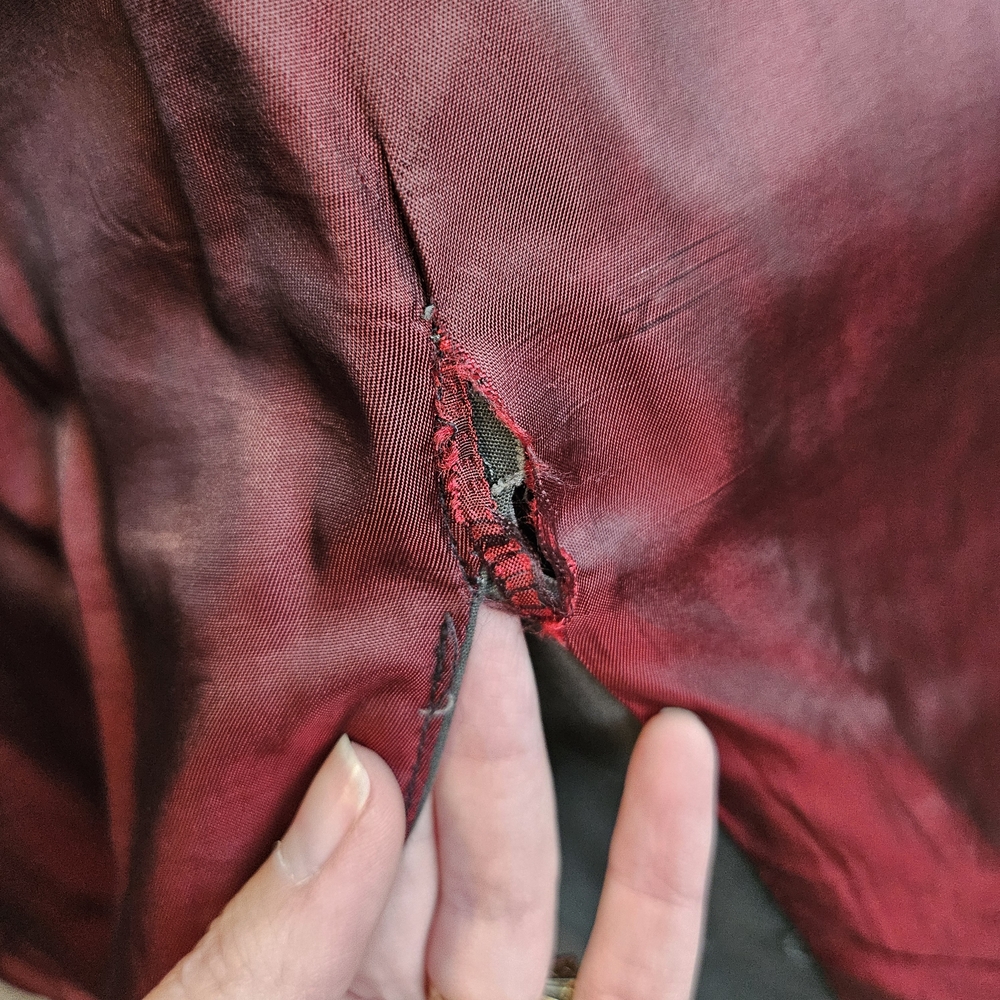 ❤️ VTG London Fog 40R Grey & Burgundy Trench Coat - Picture 12 of 15